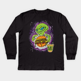 Alien Burger Invasion Kids Long Sleeve T-Shirt